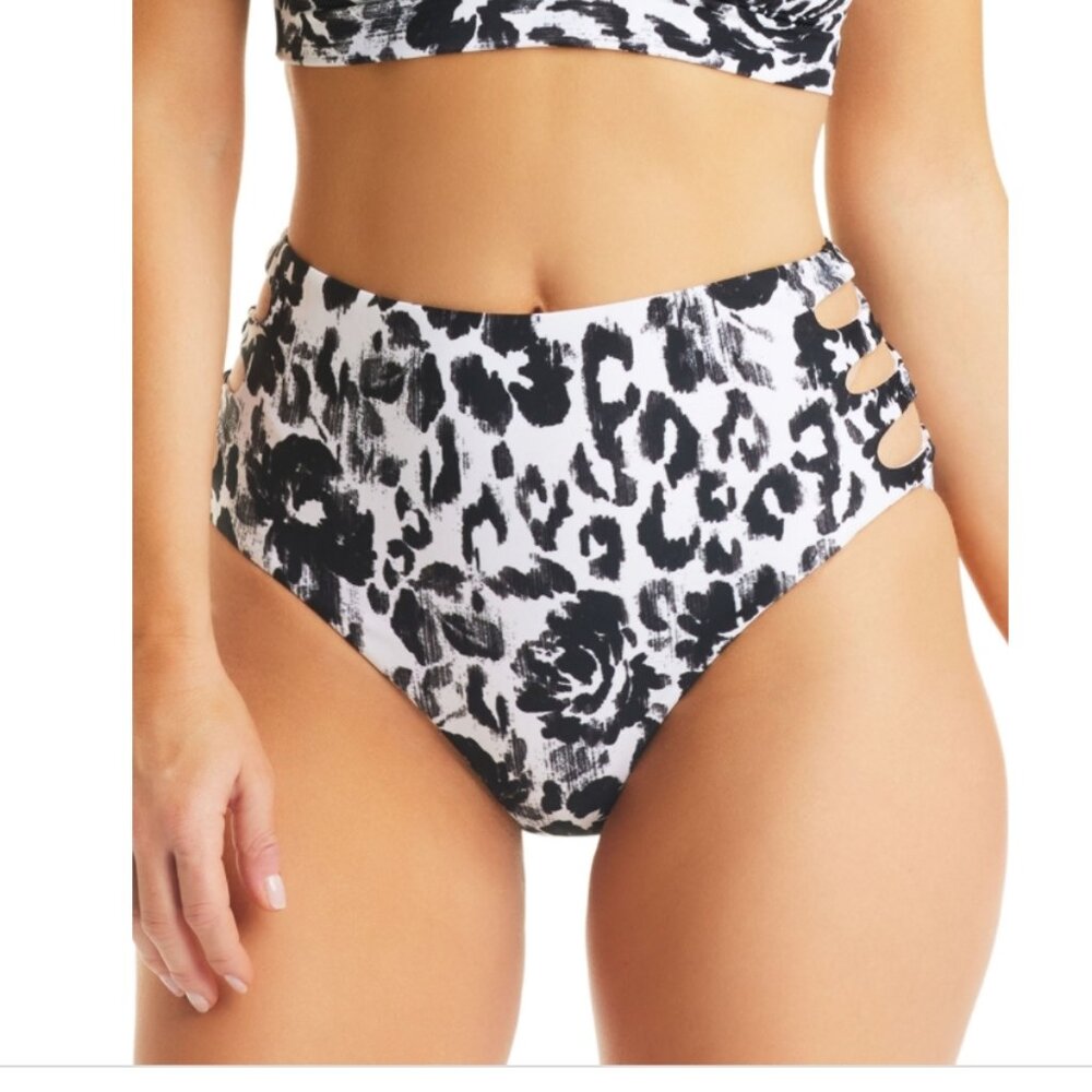 Womens Cut-Out Printed Swim Bottom Separates